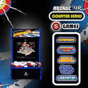 Basic Fun! Arcade Classics Atari Asteroids Counter Series Game Machine, 8-Inch Color Display, Built-In Trackball, 5 Classic Games, ACQD1003