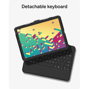 ZAGG Rugged Book Wireless Keyboard Case with Backlit RGB Keys, Magnetic Hinge, Multi-Device Bluetooth for Apple iPad Air 10.9 and iPad Pro 11, Black, ZKB109RBB41
