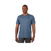 Milwaukee 603BL-L Men's Cotton/Polyester Short-Sleeve Hybrid Work T-Shirt, L, Blue
