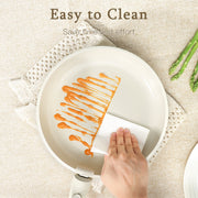 GIPPHAU 21 Piece Ceramic Pots and Pans Set Non Stick, Cookware Set with Detachable Handles