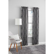 Mainstays FZJ007PI2GRY Medallion Print Room Darkening Rod Pocket Curtain Panel Pair, Set of 2, Gray, 30 x 84