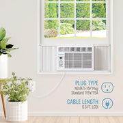 Keystone Window Air Conditioner, 8,000 BTU Cooling, Remote Control, Energy Saver, Sleep Mode, 350 Sq. Ft., White, KSTAW08DE