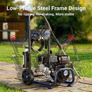 Efurden Gas Pressure Washer, 3500 PSI, 2.3 GPM, 209CC 7HP Engine, 4 Quick Connect Nozzles, 25FT Hose, Soap Tank, Black