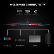 CRUA Curved Gaming Monitor, 24-Inch FHD 1920x1080 VA Panel, 180Hz Refresh Rate, 1ms Response, AMD FreeSync, Low Blue Light, Tilt Adjustable, VESA 75x75mm, Black, CR240DM