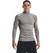 Under Armour ColdGear Armour Compression Mock Men's Compression Shirt, Dual-Layer Fabric, Charcoal Light Heather Black, Medium Tall, 1366072