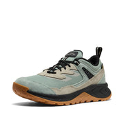 KEEN Women's Hightrail Low Waterproof Hiking Shoes, Durable Leather, Lightweight Cushioning, Iceberg Green/Abbey Stone, 9.5