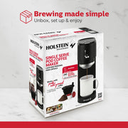 Holstein Housewares 2-In-1 Single Serve Pod and Ground Coffee Maker, Dual Brew, Reusable Mesh Filter, 14 oz Water Tank, Black