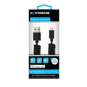 Xtreme Cables 51880 4' USB to Lightning Flexible Coil Cable for iPhones