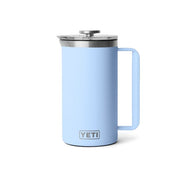 Yeti Rambler 34 oz French Press Coffee Maker with Double-Wall Vacuum Insulation, GroundsControl Filter, Twist-to-Lock Lid, Big Sky Blue