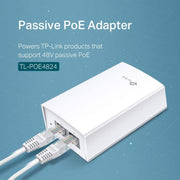 TP-Link Passive PoE Adapter, Gigabit Ethernet, 48V, 24W Power Output, Wall Mountable, TL-POE4824G