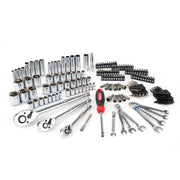 Hyper Tough 8UJ0112S 170-Piece Mechanics Tool Set, 1/4, 3/8, 1/2-Inch Drive, SAE and Metric, Chrome Vanadium, Red and Black