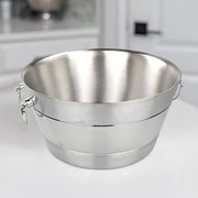 BREKX Anchored Ribbed Stainless Steel Beverage Tub, Double Wall Insulated, Leak Proof, Silver, 12 Quart, 17689x3