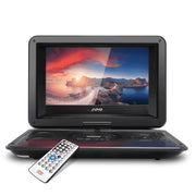 Ccdes Portable DVD Player, 13.9inch with 10.1inch Swivel Screen, Built-In 1500mAh Rechargeable Battery, Supports CD/DVD/USB/SD Card, Remote Control, Black