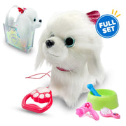 New Age U.S JEEXI Electronic Plush Toy Dog, 10 in Interactive Walking Barking Puppy with Remote Control Leash and Accessories
