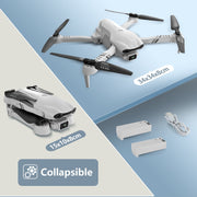 4DRC 4D-F10 F10 RC Quadcopter Drone, Foldable w/1080P HD Dual Cameras, 120 Wide-Angle, Silver White
