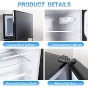 Tymyp FLS-80-BLACK Refrigerator, Black