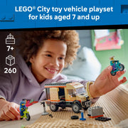 LEGO City Mountain Bike Adventure Van Building Toy, 260 Pieces, 2 Mountain Bikes, Fold-Down Rack, Opening Doors, 2 Minifigures with Repair Accessories, Ages 7+, 60512