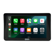 onn Dash Mount Touchscreen Monitor, 7-Inch 1024x600 Display, Wireless Apple CarPlay & Android Auto, FM Transmitter, AUX Input, Black, DMONN7