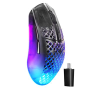 SteelSeries Aerox 3 Wireless Gen 2 Gaming Mouse, Ultra-Light 68g, 26K DPI Optical Sensor, IP54 Water Resistant, Quantum 4K Wireless, RGB Lighting, Shadow, 62717
