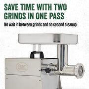 LEM Products BigBite DualGrind #8 Electric Meat Grinder, 0.50 HP, Stainless Steel, 1784