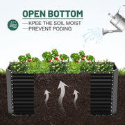 Land Guard Raised Rectangle Garden Bed, Durable Galvanized Metal, Rust-Resistant Powder Coating, 8x4x3ft, Deep 3ft Growing Depth, Easy Assembly, Silver