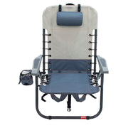 RIO Brands Camp & Go 4-Position Lace-Up Suspension Backpack Camping Chair, Slate, Lightweight Foldable, Adjustable Recline, Wider Seat, GR529-434-1