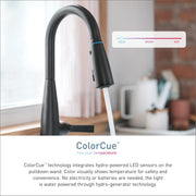 Moen Haelyn Single-Handle Pull-Down Kitchen Faucet with ColorCue Temperature Indicator, Power Boost Spray, Spot Resist Stainless, Soap Dispenser, 1.5 GPM