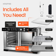 Gourmia French Door Digital Toaster Oven Air Fryer, 24L Capacity, 12 Cooking Functions, Integrated Temperature Probe, Stainless Steel