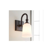 Signature Hardware PHVL2121BRZ Antonia Vanity Sconce - Single Light - Frosted Glass - Bronze