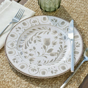 Better Homes & Gardens BH26240701S12GY 12-Piece Bamboo Melamine Dinnerware Set, Grey