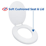 Clorox 59031 Antimicrobial Elongated Soft Cushioned Toilet Seat, White