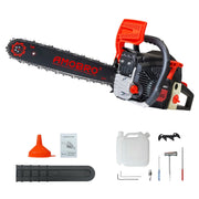 Amobro TimberMaster Gas Chainsaw, 62CC HyperCut Engine, 3HP, 20-Inch Bar, 0.325-Inch Chipper Chain, QuickStop Brake, Triple Shock Absorption, Black