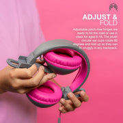 JLab JBuddies Studio 2 OnJLab On-Ear Kids Wired Headphones, Grey/Pink