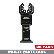 Milwaukee Open-LOK 1-3/8 in Titanium Charged Bi-Metal Multi-Material Oscillating Tool Blades, 25-Pack, Black, 49-25-1238