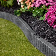 Expert Gardener 2 x 3 in Gray Recycled Rubber Landscape Edging with Ripple Pattern, 8 Pack, DCEGTE2SLDG8