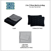 Jiangyin Shule Hometextile Co. Ltd YZ8501321522-24 Your Zone Kids Reversible Quilt Set, Gray Sheets, Full