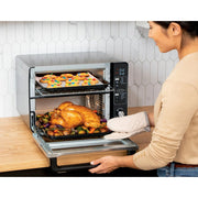 SharkNinja DCT400 10-in-1 Double Oven with FlexDoor, Rapid Top Oven, Convection and Air Fry Bottom Oven, Stainless Steel