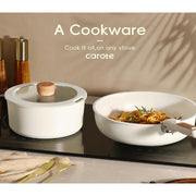 Carote Nonstick Cookware Sets, 17 Pcs Non Stick Pots and Pans Set with Removable Handle, White