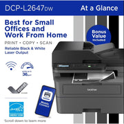 BROTHER DCP-L2647DW Wireless Monochrome All-in-One Laser Printer with Higher Yield Ink