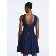 Scoop Womens Boat Neck Cotton Mini Dress, Drop Waist, Sleeveless, Gray, Sizes XS-4X
