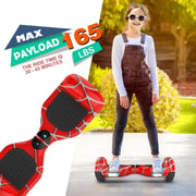 Hoverstar Bluetooth Hoverboard for Kids, Spider Color and Chrome Color Self Balancing Scooter Built-in Wireless Speaker and Flashing Wheels, Spider Red