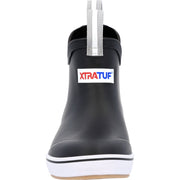 Xtratuf Kids Ankle Deck Boot, Waterproof, Slip-Resistant Chevron Outsole, Black, Big Kid Size 5, XKAB000