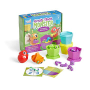 Hand2mind Grab That Monster Fine Motor Activity Set, Preschool Fine Motor Skills Development Toy, Multicolor, 48 Pieces, Model 95383