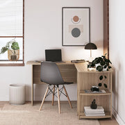 Ameriwood Home 5449947WCOM L Shaped Desk with Side Storage, Spring Pine