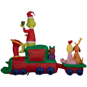 Gemmy Dr. Seuss Airblown Inflatables Grinch Train Inflatable Christmas Decor, 9'