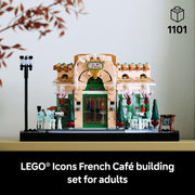 LEGO Icons French Caf Paris Building Kit, 1,101 Pieces, Collectible Home Decor, Detailed Bistro Design, Model 10362