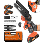 GPED 6 inch Mini Cordless Chainsaw, Orange - High Hardness Chain