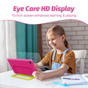 BESTSKI Kids Tablet, 10.1 Inch HD IPS Display, 14GB RAM, 64GB Storage Expandable to 1TB, Quad-Core 2.4GHz Processor, Android 14, 5G WiFi, Pink Protective Case, KT1028