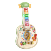 VTech LeapFrog Strum & Count Wooden Guitar, Interactive Musical Toddler Toy with 8 Colorful Fret Keys, Light-Up Neck, Movable Squirrels Tail, Eco-Friendly Wood