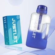 JUSTLET 74oz Sports Water Bottle with Motivational Time Marker, Leakproof Lid & Sturdy Handle, Blue Gradient